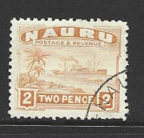 Nauru 1924 - 1948 Freighter Ship Definitives 2d Orange FU - Nauru