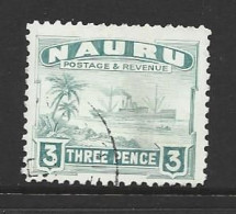 Nauru 1924 - 1948 Freighter Ship Definitives 3d Greyish Green FU - Nauru