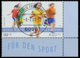 BRD BUND 2001 Nr 2165 Zentrisch Gestempelt ECKE-URE X3CD5A6 - Used Stamps