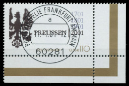 BRD BUND 2001 Nr 2162 Zentrisch Gestempelt ECKE-URE X3D0622 - Used Stamps