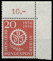 BERLIN 1956 Nr 139 Postfrisch ECKE-ORE X3D9EFA - Nuovi