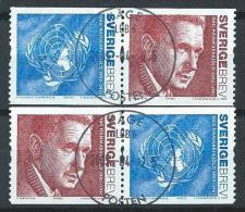 Suède 2005 N°2449/2450 Oblitérés Les 2 Paires ONU Et Dag Hammarskjöld - Used Stamps