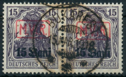 BES. 1WK D-MV RUMÄNIEN Nr 1 Zentrisch Gestempelt WAAGR PAAR X410DCE - Ocupación 1914 – 18