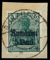 BES. 1WK D-MV RUMÄNIEN Nr 8a Zentrisch Gestempelt Briefstück X410EC2 - Occupation 1914-18