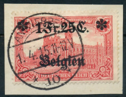 BES. 1WK LANDESPOST BELGIEN Nr 8 Zentrisch Gestempelt Briefstück X4112FA - Bezetting 1914-18