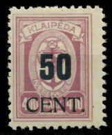MEMEL 1923 Nr 199II Ungebraucht X4164F2 - Memel (Klaipeda) 1923