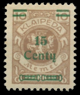 MEMEL 1923 Nr 206I Ungebraucht X416716 - Memelland 1923
