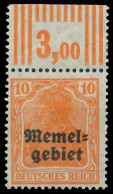 MEMEL 1920 GERMANIA Nr 14 WOR Postfrisch Ungebraucht ORA X416A9A - Memelland 1923