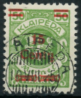 MEMEL 1923 Nr 210I Gestempelt Gepr. X416B36 - Memelgebiet 1923