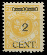 MEMEL 1923 Nr 176IV Ungebraucht X41E59A - Memelgebiet 1923