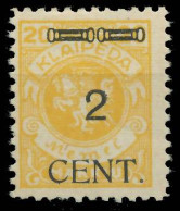 MEMEL 1923 Nr 176IV Ungebraucht X41E59A - Memel (Klaipeda) 1923