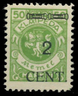 MEMEL 1923 Nr 177IV Ungebraucht X41E5DA - Memelland 1923