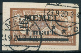 MEMEL 1920 Nr 26y Gestempelt Briefstück X4477BE - Memel (Klaïpeda) 1923