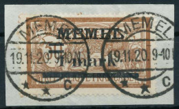 MEMEL 1920 Nr 26y Zentrisch Gestempelt Briefstück X4477C6 - Klaipeda 1923