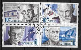 Suède 2004 N°2404/2407 Oblitérés En Bloc De 4 Prix Nobel De Littérature Irlandais - Used Stamps