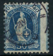 SCHWEIZ STEHENDE HELVETIA Nr 62YCd Zentrisch Gestempelt X6B632A - Used Stamps