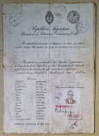 Argentina 1937 Pasaporte Con Maracas Y Sellos De Muchos Paises - Documents Historiques