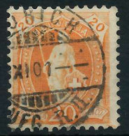SCHWEIZ STEHENDE HELVETIA Nr 58YD Zentrisch Gestempelt X6B63A2 - Used Stamps