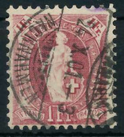 SCHWEIZ STEHENDE HELVETIA Nr 63YDb Zentrisch Gestempelt Gepr X6B63C6 - Used Stamps