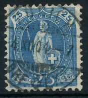 SCHWEIZ STEHENDE HELVETIA Nr 67Dc Zentrisch Gestempelt X6B63EE - Used Stamps