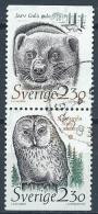 Suède 1989 1502a Oblitérés En Paire Animaux - Used Stamps