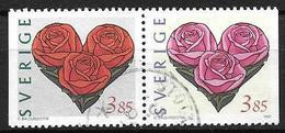 Suède 1997 1964/1965 Oblitérés, En Paire, Saint Valentin - Used Stamps