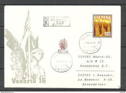 LITAUEN Lietuva Lithuania 1991 Cover To Belarus - Lithuania