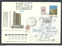 Uzbekistan 1994 Registered Cover, Sent To Belarus, Mixed Franking With Soviet Stamp - Usbekistan