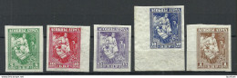 RUSSIA Russland Belarus 1919 General Bulak-Bulakhov Army, 5 Stamps, Imperforated * - Bielorrusia