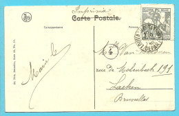 84 Op Kaart Stempel LOUVAIN (STATION) DEPART - 1910-1911 Caritas