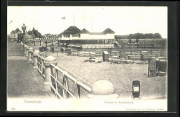 AK Travemünde Strand Mit Badeanstalt  - Lübeck-Travemuende