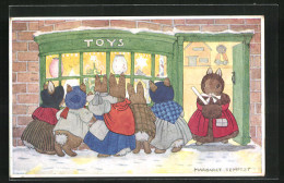 Künstler-AK Margaret Tempest: Toys-Shop, Hasenkinder Vor Dem Schaufenster  - Autres & Non Classés