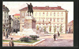 Künstler-AK Richard Wagner: München, Wittelsbacher-Platz Mit Denkmal Kurfürst Maximilian I.  - Wagner, Richard