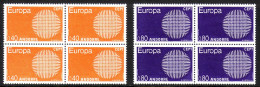FRANZÖSISCH ANDORRA MI-NR. 222-223 POSTFRISCH(MINT) 4er-BLOCK EUROPA 1970 - 1970