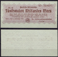 Reichsbahn Berlin 500 Milliarden Mark Banknote 1923 AUNC    (ca726 - Andere & Zonder Classificatie