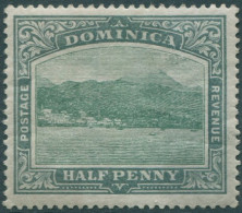 Dominica 1902 SG27 ½d Green And Grey-green KGV Roseau Crown CC Wmk MLH (amd) - Dominique (1978-...)