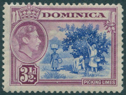 Dominica 1938 SG104a 3½d Purple And Ultramarine And Purple KGVI Picking Limes ML - Dominique (1978-...)