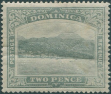 Dominica 1908 SG49 2d Grey KGV Roseau Mult Crown CA Wmk MLH (amd) - Dominica (1978-...)