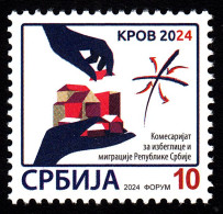 Serbia 2024 Roof Refugees Organizations Tax Charity Surcharge Stamp MNH - Serbien