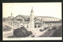 AK Hamburg-St.Georg, Strassenbahnverkehr Am Hauptbahnhof  - Mitte