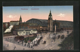 AK Hamburg-St.Georg, Strassenbahnverkehr Vor Dem Hauptbahnhof  - Mitte