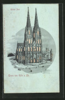 Lithographie Köln, Kölner Dom, Halt Gegen Das Licht: Nachts Bei Beleuchtung  - Otros & Sin Clasificación