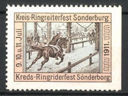 Reklamemarke Sonderburg, Kreis-Ringreiterfest 1911, Jockey Auf Seinem Pferd  - Erinnofilie