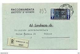 Modena E Parma Lire 60 Isolato Su Piccolo Piego Racc. Da Torino - 1946-60: Marcophilia