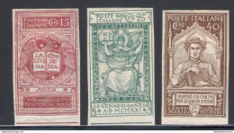 1921 Italia Regno, N. 116f/118f, Dante Alighieri, Non Dentellati - MH* - Andere & Zonder Classificatie