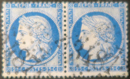 X1240 - FRANCE - CERES (PAIRE) N°60A - GC 1951 : SAINT-AMAND-MONT-ROND (Cher) VARIETE >>> Filet Droit Retouché - 1871-1875 Ceres