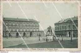 Au501 Cartolina Napoli  Citta' Piazza Plebiscito E Palazzo Reale - Napoli (Naples)