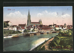 AK Ulm A. D., Stadtpartie Am Donauufer  - Ulm