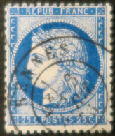 X1243 - FRANCE - CERES N°60Ca Bleu Foncé  - CàD De RENNES (Ille Et Vilaine) Du 6 AVRIL 1876 - 1871-1875 Ceres