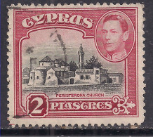 Cyprus 1944 KGV1 2 Pi Church St Barnabas Used SG 155c 12.5 X 13.5 ( F1042 ) - Usati